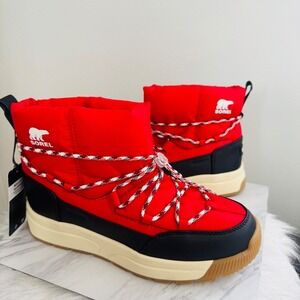 SOREL Whitney III Waterproof Bootie, Winter/Snow Boot, Red, Size 8.5, NWT